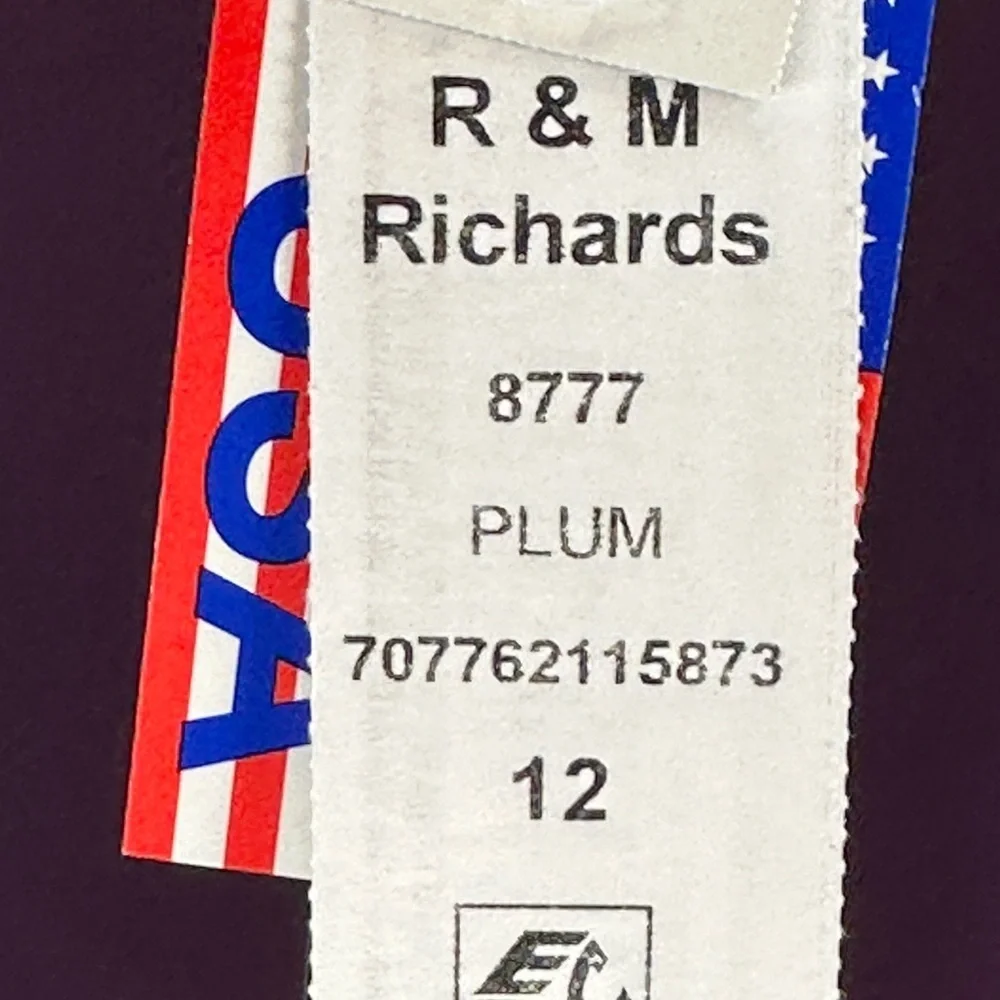 R&M Richards Sheer Beaded Neck and Shoulder Maxi Dress - Plum Purple - size 12 - Picture 10 of 12